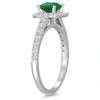 ESTATE 1.0CT DIAMOND & AAA EMERALD 14KT WHITE GOLD ROUND SQUARE ENGAGEMENT RING
