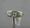 ANTIQUE .10CT OLD MINE DIAMOND 14KT WHITE GOLD FILIGREE 3 STONE ENGAGEMENT RING