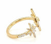 ESTATE WIDE .48CT DIAMOND 18KT YELLOW GOLD 3D DOUBLE SNOWFLAKE FUN RING
