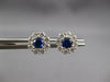 ESTATE 1.03CT DIAMOND & AAA SAPPHIRE 14K WHITE GOLD CLASSIC FLOWER STUD EARRINGS