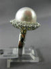 ESTATE LARGE 1.40CT DIAMOND & AAA SOUTH SEA PEARL 18KT WHITE GOLD HALO FUN RING