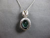 LARGE 2.26CT DIAMOND & AAA COLOMBIAN EMERALD 18KT WHITE GOLD HALO PENDANT #28060