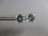 LARGE 2.18CT AAA AQUAMARINE 14KT WHITE GOLD ROUND SOLITAIRE STUD EARRINGS #28140