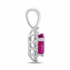 .81CT DIAMOND & AAA PINK SAPPHIRE 18KT GOLD OVAL & ROUND FLOWER FLOATING PENDANT