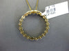 LARGE 2.13CT DIAMOND 14KT YELLOW GOLD 3D CLASSIC CIRCLE OF LIFE FLOATING PENDANT