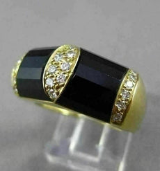 ESTATE LARGE .25CT DIAMOND & AAA ONYX 18KT YELLOW GOLD 3 DIMENSIONAL FUN RING