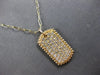 ESTATE .98CT DIAMOND 14KT YELLOW GOLD PAVE RECTANGULAR DOG TAG FLOATING PENDANT
