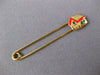 ESTATE GREEN AND RED ENAMEL 14KT YELLOW GOLD 3D FUN SAFETY BABY HOUSE PIN #27402