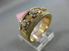 ESTATE WIDE .75CT DIAMOND 18KT ROSE GOLD 3D 3 FLOWER MILGRAIN ANNIVERSARY RING
