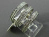 ESTATE LARGE 1.20CT DIAMOND 14KT WHITE GOLD 3D ETERNITY THREE ROW FUN LOVE RING
