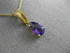 ESTATE .50CT AAA AMETHYST 14KT YELLOW GOLD 3D TEAR DROP FLOATING PENDANT #22991