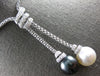 LARGE .30CT DIAMOND & AAA SOUTH SEA & TAHITIAN PEARL 18K WHITE GOLD FUN NECKLACE