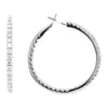 ESTATE 3.79CT DIAMOND 18K WHITE GOLD 3D CLASSIC INSIDE OUT HOOP HANGING EARRINGS