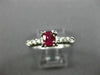 ANTIQUE WIDE .53CT DIAMOND & RUBY 14K WHITE GOLD FISH TAIL ENGAGEMENT RING 27642