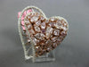 EXTRA LARGE 4.64CT WHITE & PINK DIAMOND 18K WHITE & ROSE GOLD 3D HEART LOVE RING