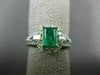 WIDE 1.35CT DIAMOND & AAA EMERALD 14K TWO TONE GOLD SQUARE HALO ENGAGEMENT RING