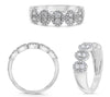 .45CT DIAMOND 14K WHITE GOLD 3D ROUND MULTI FLOWER OVAL SHAPE ANNIVERSARY RING