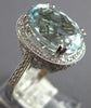 LARGE 7.23CT DIAMOND & AAA AQUAMARINE 18KT WHITE GOLD FILIGREE ENGAGEMENT RING