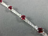 ESTATE 4.28CT DIAMOND & AAA RUBY 18KT WHITE GOLD CLASSIC JOURNEY TENNIS BRACELET
