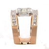 LARGE .92CT DIAMOND 18K ROSE GOLD PRINCESS & BAGUETTE SQUARE INVISIBLE MENS RING