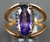 WIDE 1.43CT FANCY YELLOW DIAMOND & AAA AMETHYST 14KT ROSE GOLD 3D LOVE KNOT RING