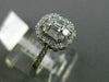 ESTATE WIDE .53CT ROUND & BAGUETTE DIAMOND 18KT WHITE GOLD CLUSTER PROMISE RING