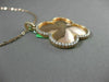 ESTATE LARGE .90CT DIAMOND 18KT ROSE GOLD 3D 4 CLOVER HALO LOVE FLOATING PENDANT