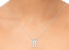 1.0CT DIAMOND 14K WHITE GOLD ROUND 3 STONE JOURNEY CHANNEL LOVE FLOATING PENDANT
