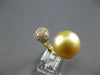 EXTRA LARGE .77CT DIAMOND & AAA GOLDEN SOUTH SEA PEARL 18KT YELLOW GOLD FUN RING