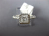 ESTATE 1.01CT DIAMOND 14KT WHITE GOLD 3D PRINCESS & ROUND HALO ENGAGEMENT RING