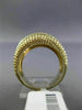 ESTATE WIDE .25CT ROUND DIAMOND 14KT WHITE & YELLOW GOLD 3D MULTI ROW BEAD RING