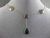 ANTIQUE 20.0CT EXTRA FACET MULTI COLOR SAPPHIRE 14KT YELLOW GOLD LARIAT NECKLACE