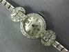 ANTIQUE CROTON .72CT OLD MINE DIAMOND 14KT WHITE GOLD 3D ART DECO WATCH #2208
