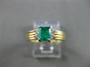 ESTATE .62CT DIAMOND & AAA EMERALD 14K WHITE & YELLOW GOLD ENGAGEMENT RING #3098