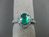 WIDE 1.30CT DIAMOND & AAA EMERALD 14KT WHITE GOLD OVAL HALO ENGAGEMENT RING 2453