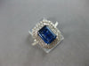 LARGE 2.38CT DIAMOND & AAA SAPPHIRE 14KT WHITE GOLD HALO ENGAGEMENT RING #27594