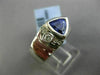 ESTATE WIDE .97CT DIAMOND & AAA TANZANITE 14K WHITE GOLD 3D TRILLION ETOILE RING