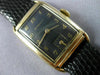 ANTIQUE WITTNAUER 14K YELLOW GOLD 3D BLACK RECTANGLE MECHANICAL MENS WATCH #815