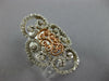 LARGE .64CT DIAMOND 14KT WHITE & ROSE GOLD MULTI HEART OPEN FILIGREE LOVE RING