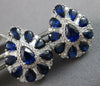 LARGE 6.68CT DIAMOND & AAA SAPPHIRE 18K WHITE GOLD 3D TEAR DROP HANGING EARRINGS
