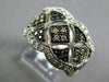 .76CT WHITE BLACK & MOCHA DIAMOND 14KT WHITE GOLD 3D SQUARE TRIANGULAR FUN RING