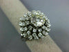 ANTIQUE LARGE 2.35CT DIAMOND 18K WHITE GOLD 3D FLOWER SOLITAIRE ENGAGEMENT RING