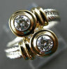 ESTATE WIDE .30CT DIAMOND 14KT WHITE & YELLOW GOLD DOUBLE TWIST GOLD RING #20744