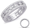 WIDE .45CT DIAMOND 14KT WHITE GOLD 3 ROW DOUBLE SWIRL FILIGREE ANNIVERSARY RING