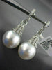 LARGE .60CT DIAMOND & AAA SOUTH SEA PEARL 18K WHITE GOLD HUGGIE HANGING EARRINGS