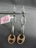 ESTATE .85CT DIAMOND 14KT ROSE BLACK GOLD ELONGATED LOVE KNOT LEVERBACK EARRINGS