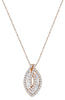 .85CT DIAMOND 18KT ROSE GOLD 3D MULTI ROW CRISS CROSS TEAR DROP FLOATING PENDANT