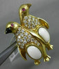 ANTIQUE LARGE .34CT DIAMOND & AAA RUBIES 18KT YELLOW GOLD 3D PENGUIN BROOCH PIN
