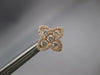 ESTATE LARGE .90CT DIAMOND 14KT ROSE GOLD 3D 4 LEAF CLOVER FLOWER STUD EARRINGS