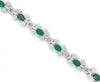 LARGE 11.17CT DIAMOND & AAA EMERALD 18KT WHITE GOLD OVAL & ROUND TENNIS BRACELET